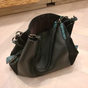 Coach Black and Turquoise Shoulder Bag